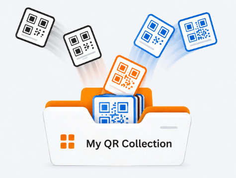 My QR Collection with QR Codes saved in one place